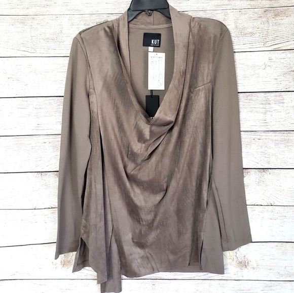Kut from the Kloth Jackets & Blazers - KUT Sansa Faux Suede Drape Jacket